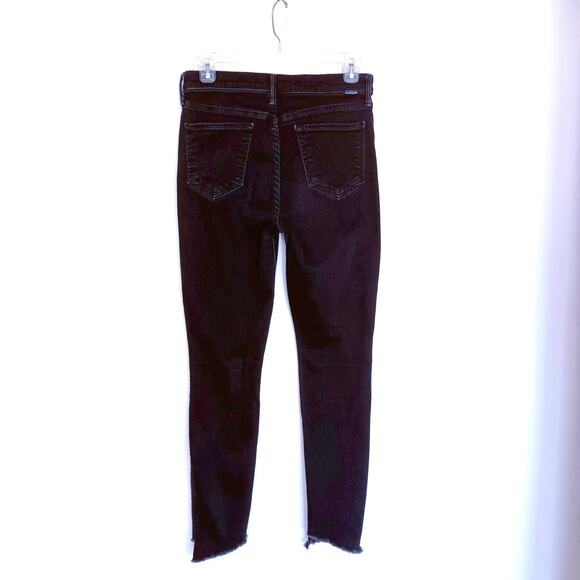 Mother Jeans Size 27 The Stunner Zip Two Step Fray Holding Hands Dark Wash - Picture 3 of 16